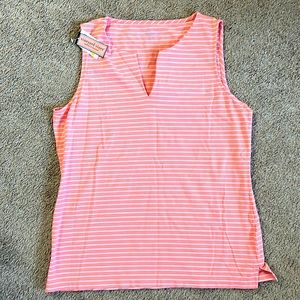 Vineyard Vines coral sand striped tank top